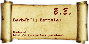 Barbély Bertalan névjegykártya